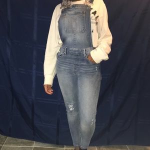 Skinny fit overalls